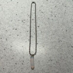 Silver Necklace with Opal Pendant